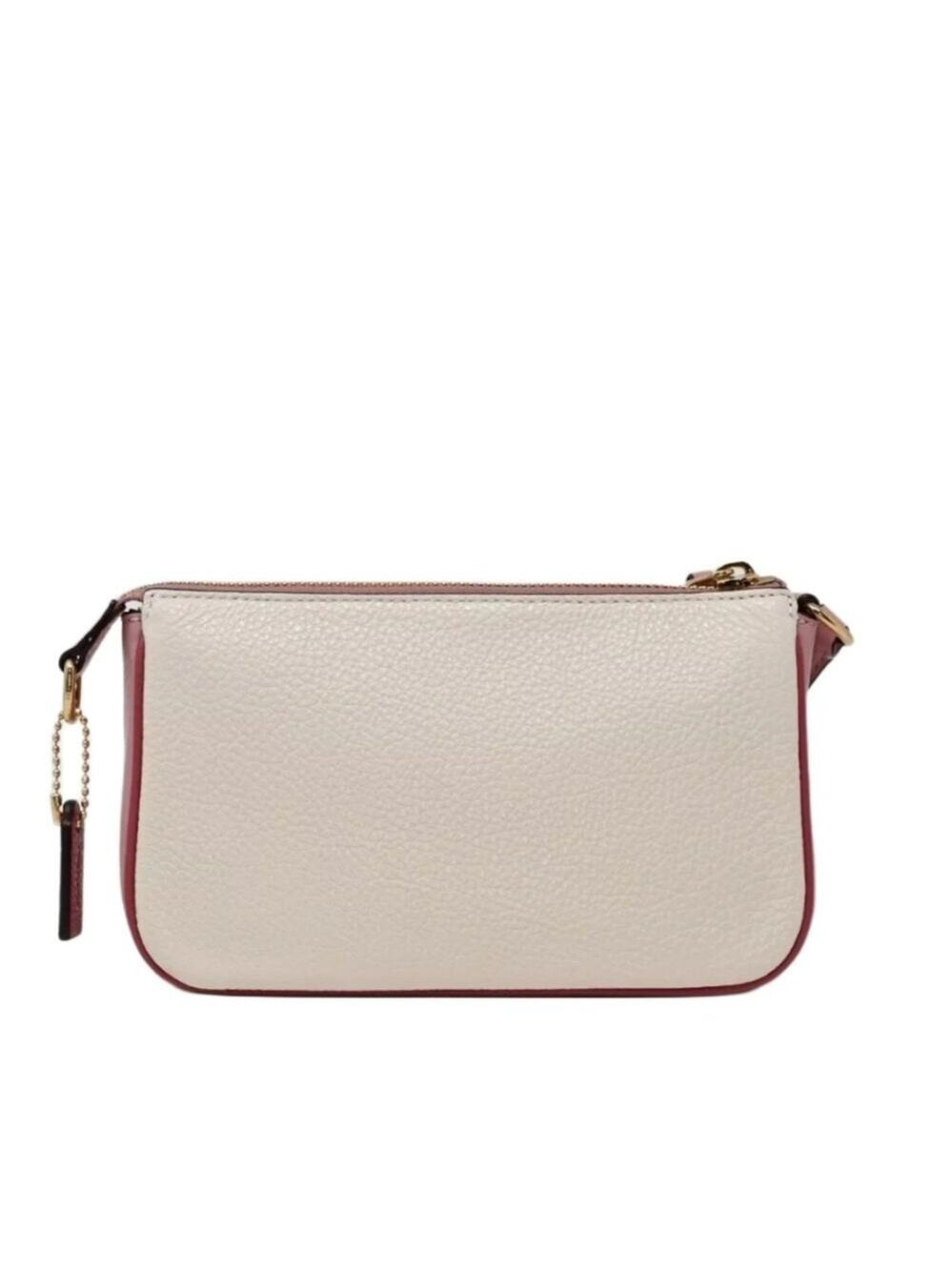 COACH STRIPE HEART LEATHER NOLITA 19 PURSE BAG IN COLORS: GOLD/CHALK VALENTINE - Picture 7 of 9